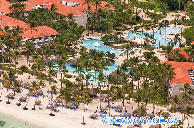République Dominicaine Punta Cana Dreams Palm Beach Una vista aérea de las dos piscinas principales.