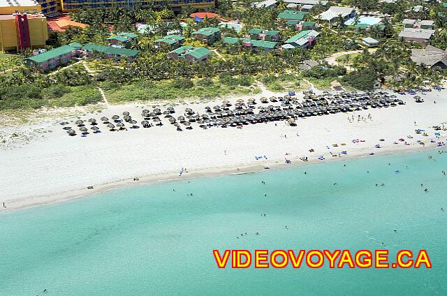Cuba Varadero Solymar An aerial photograph of the beach of the Barcelo Solymar. A deep beach, numerous palapas, an aqua ...