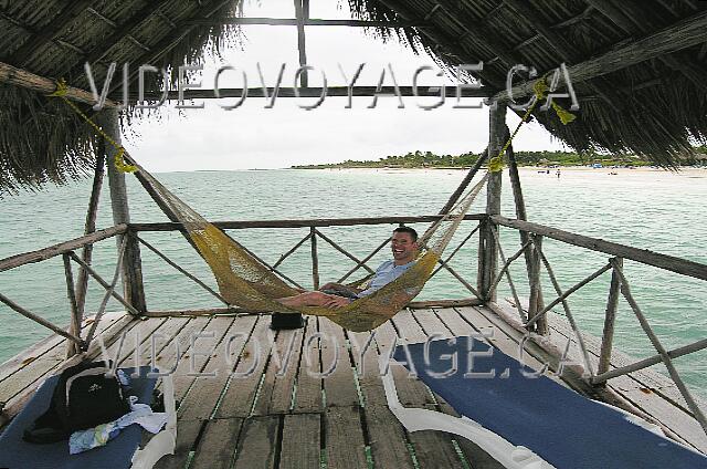 Cuba Cayo Guillermo Melia Cayo Guillermo Several hammocks are installed to rest on the platform.