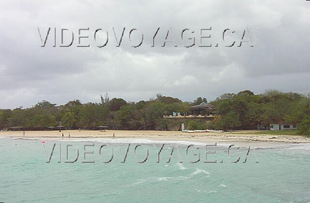 Cuba Guardalavaca Club Amigo Atlantico Guardalavaca The terrace of the disco La Roca and right diving center. A photograph during a day of the week, so little Cuban beach.