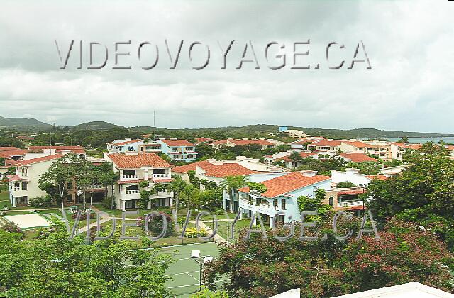 Cuba Guardalavaca Brisas Guardalavaca The view of the site from the Lobby. Right buffet restaurant and stage show. In the center pool.