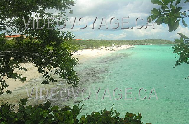 Cuba Guardalavaca Paradisus Rio de oro La plage du Paradisus est souvent avec des rochers et de l'algue dans les 30 premier mètres.  En février et mars, ces rochers disparaissent, mais en décembre ils peuvent être présent.