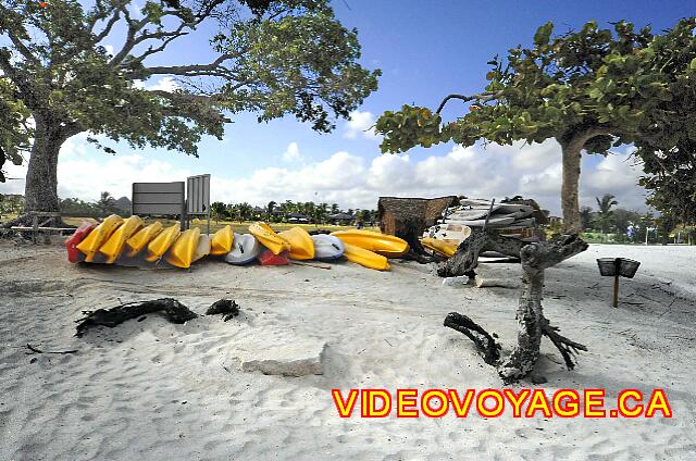 Cuba Guardalavaca Playa Pesquero Kayaks on the beach.