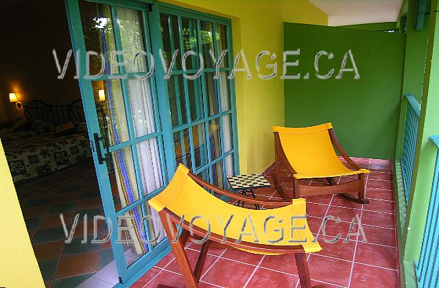 Cuba Guardalavaca Memories Holguin Beach Resort The original balcony with rocking chairs.