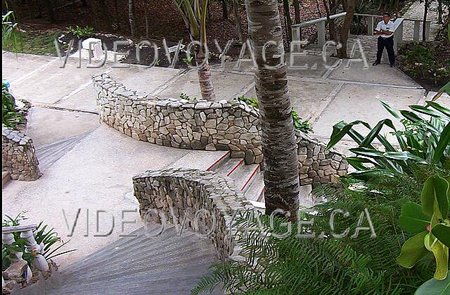 Cuba Guardalavaca Sol Rio De Luna Y Mares A stairs between the Sol Rio de Mares hotel and the beach.