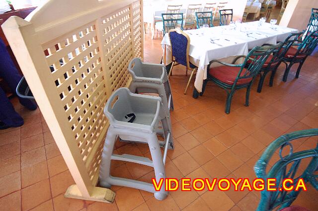 Republique Dominicaine Puerto Plata Iberostar Costa Dorada High chairs for children.