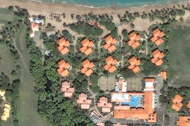 Republique Dominicaine Puerto Plata Celuisma Playa Dorada Una vista perpendicular al suelo puede ver todo el sitio.