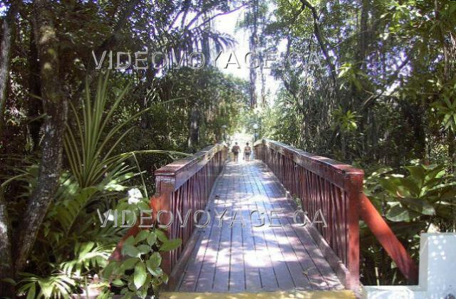 Republique Dominicaine Puerto Plata Blue Bay Gateway Villa Doradas Pour se rendre à la plage deux pont doivent être utiliser.  Ils traversent une lagune.  Ici le premier pont.