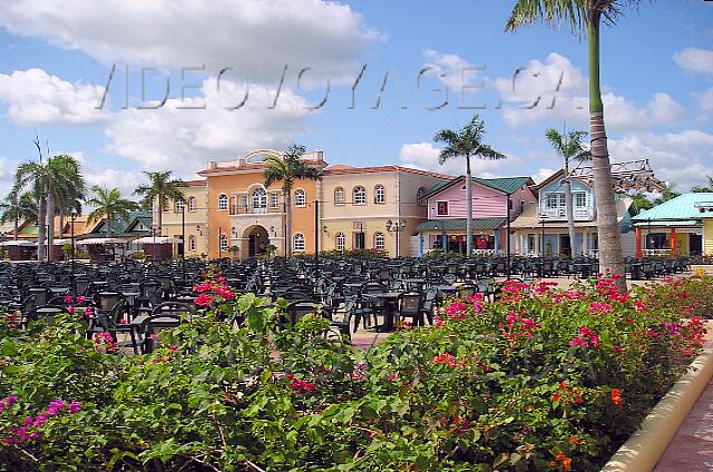 Republique Dominicaine Punta Cana Gran Bahia Principe Many tables for evening entertainment.