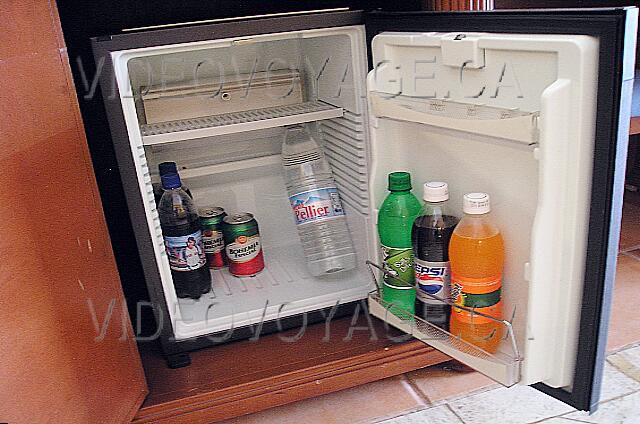 Republique Dominicaine Punta Cana Gran Bahia Principe The fridge with beer, soft drinks and bottled water.