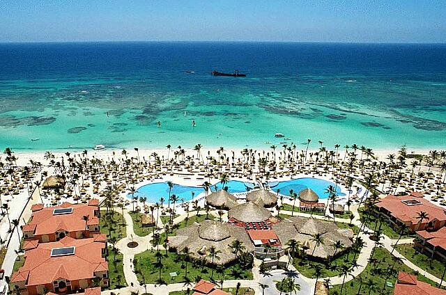 Republique Dominicaine Punta Cana Gran Bahia Principe Una vista aérea de la playa desde el hotel Gran Bahía Príncipe. La playa se ve muy bien, pero hay que recordar que hay más de 1.536 habitaciones en el hotel.