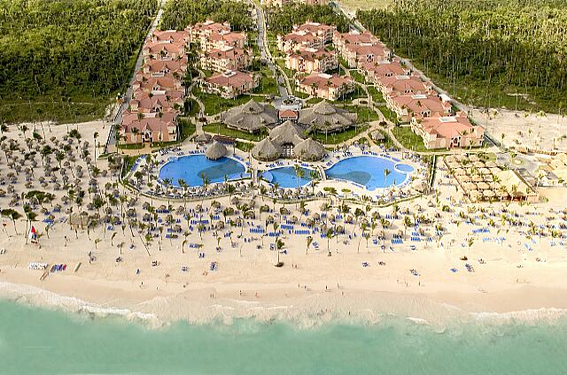 Republique Dominicaine Punta Cana Gran Bahia Principe Une vue aérienne de la portion près de la plage.