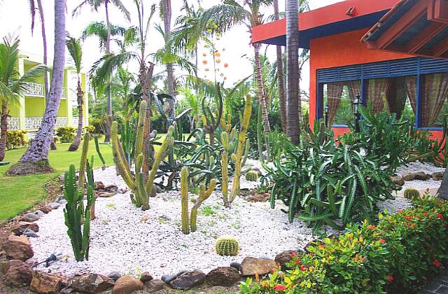 Republique Dominicaine Punta Cana Barcelo Bavaro Palace Deluxe En la entrada del restaurante de comida mexicana, un jardín de cactus.