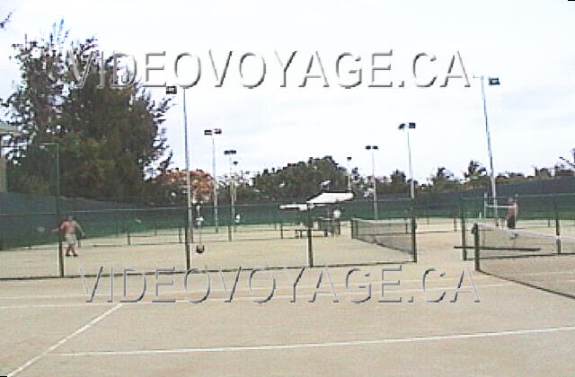 Republique Dominicaine Punta Cana Barcelo Bavaro Caribe Several lighted tennis courts.