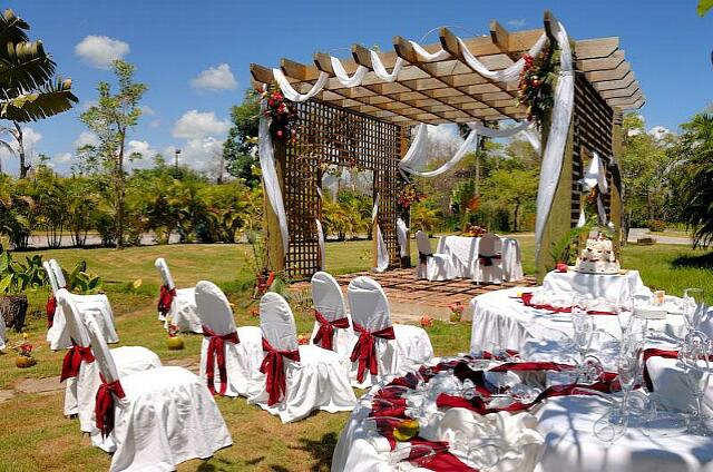 Republique Dominicaine Punta Cana Club Caribe The second gazebo prepared for a wedding.