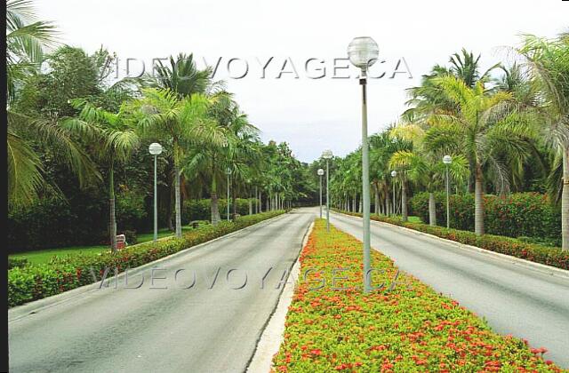 Republique Dominicaine Punta Cana Grand Palladium Palace Resort Un largo camino para llegar a la recepción del hotel.