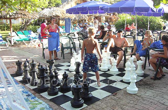 Republique Dominicaine Punta Cana Grand Palladium Bavaro Resort Some giant chess by future great player on the pool deck.