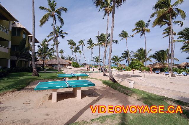 Republique Dominicaine Punta Cana Grand Paradise Bavaro Ping-pong tables near the beach.