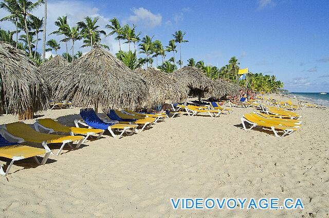 République Dominicaine Punta Cana Iberostar Dominicana/Punta Cana La première rangé de palapas est situé assez près de la mer.