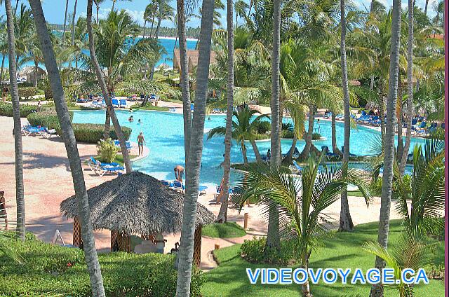 Republique Dominicaine Punta Cana VIK Hotel Arena Blanca Une vue d'un balcon d'une chambre, une végétation omniprésente.