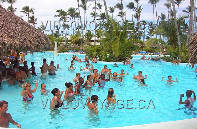 Republique Dominicaine Punta Cana Melia Caribe Tropical Une animation d'Aquagym dans la piscine du Caribe, beaucoup de participation et de plaisir.