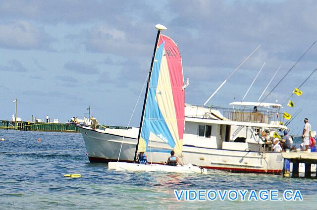 République Dominicaine Punta Cana Be Live Grand Punta Cana A catamaran that leaves the dock next to the sport fishing boats