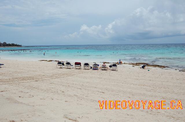 Mexique Puerto Juarez Maya Caribe Beach A la izquierda, hay varios clientes agrupados en el mar, ya que es una roca o arrecife sin sector.