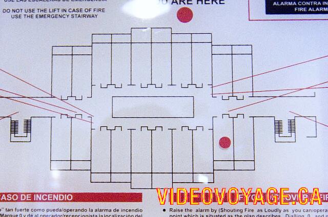 Mexique Puerto Juarez Maya Tropical The plan of a building of the hotel Maya Tropical and Colonial Maya.