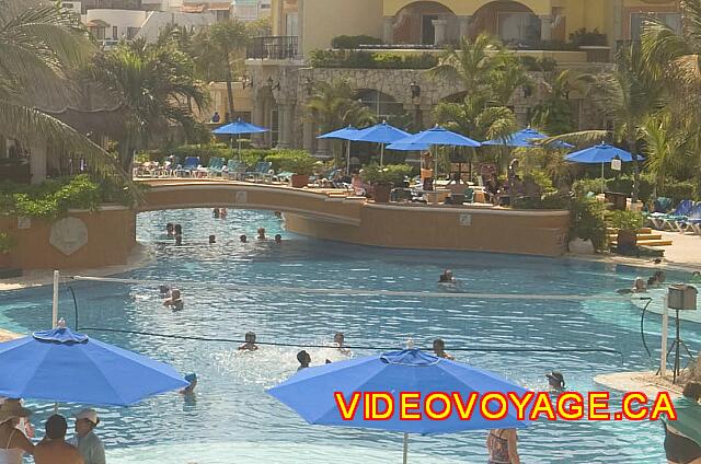 Mexico Playa del Carmen Gran Porto Real A volleyball net in the main pool.