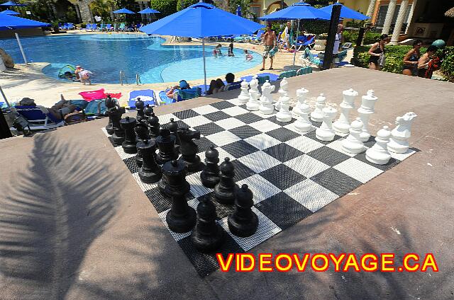 Mexico Playa del Carmen Gran Porto Real A giant chess on the day stage show.