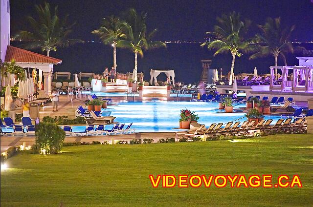 Mexique Playa Del Carmen Royal Playa del Carmen A view of the pool from the lobby, the lights of Cozumel in the background.