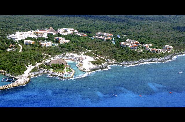 Mexique Riviera Maya Grand Flamenco Xcaret Une vue aérienne de l'immense site.