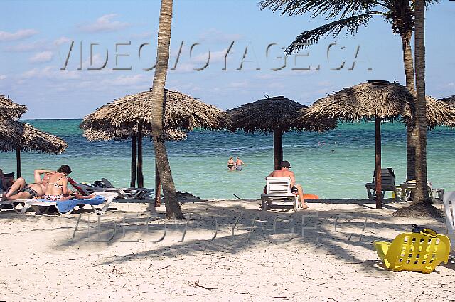 Cuba Santa Lucia Brisas Santa Lucia Plusieurs clients préfèrent l'ombre des palmiers aux parasols.