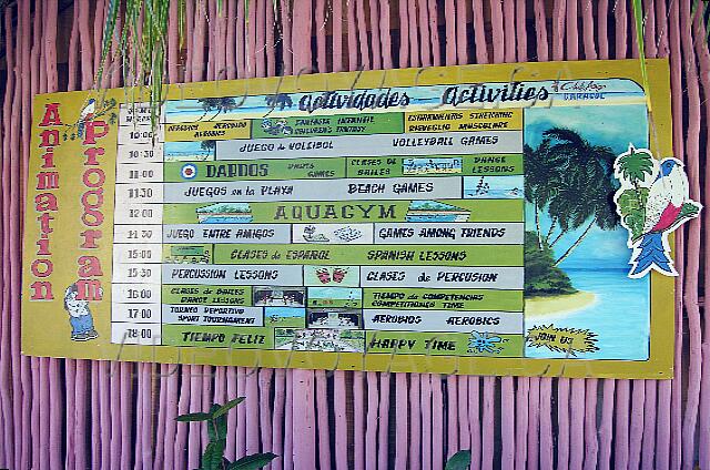 Cuba Santa Lucia Club Amigo Caracol The schedule of animation