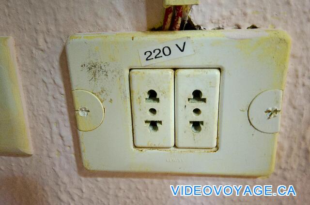 Cuba Cayo Santa Maria Villa Las Brujas The 220-volt power outlets, Type A, Type C and Type L.