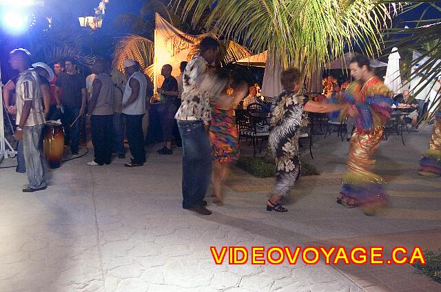 Cuba Cayo Santa Maria Melia Las Dunas The entertainers dance with customers.