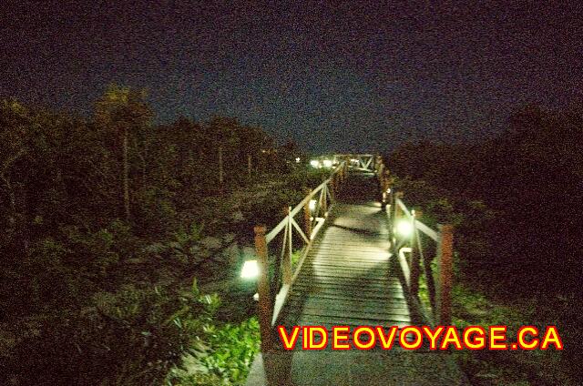 Cuba Cayo Santa Maria Melia Las Dunas In the evening, the roads are lit to access the beach.