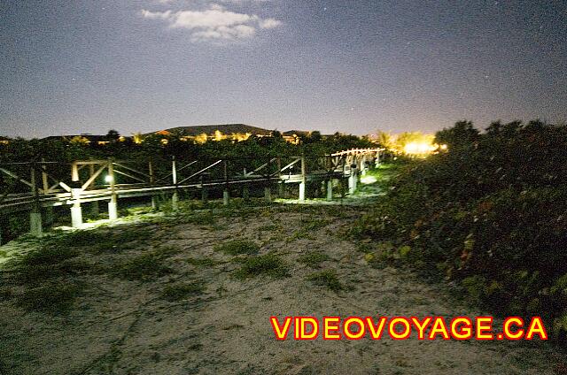 Cuba Cayo Santa Maria Melia Las Dunas The path to the beach at night.