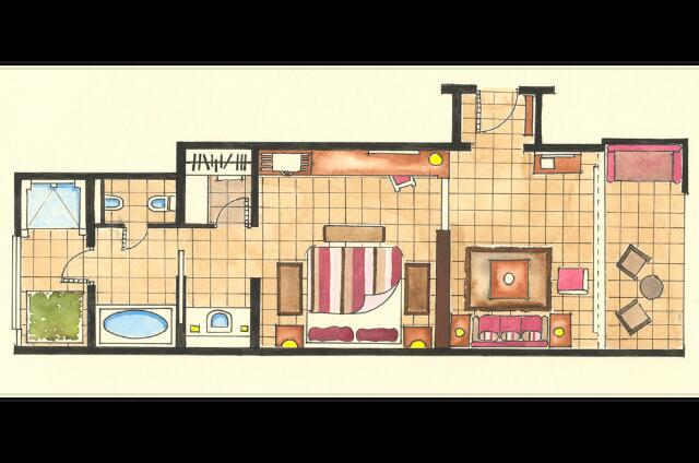 Cuba Cayo Santa Maria Melia Buenavista The layout of the junior suites.