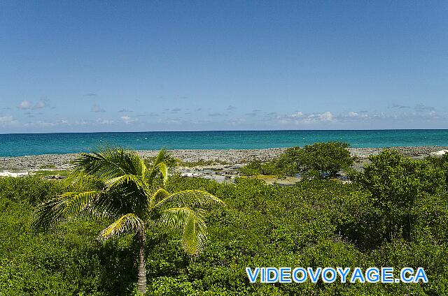 Cuba Cayo Santa Maria Melia Buenavista Les rochers jusqu'a la plage au centre du site.