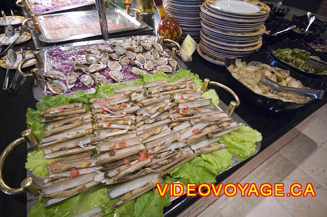 Cuba Cayo Santa Maria Iberostar Ensenachos Las ostras y otros mariscos y peces exóticos.