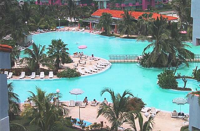Cuba Varadero Barcelo Arenas Blancas At one time, some umbrellas on the pool deck.