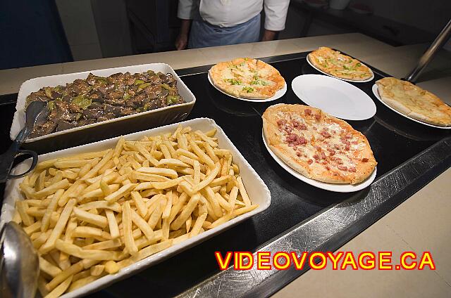 cuba Varadero ROC Barlovento Different flavors of pizza and french fries.