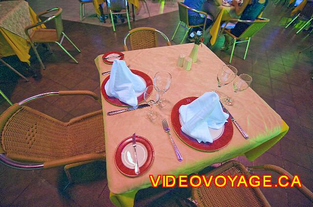 Cuba Varadero Brisas del Caribe The presentation of tables in different colors of light.