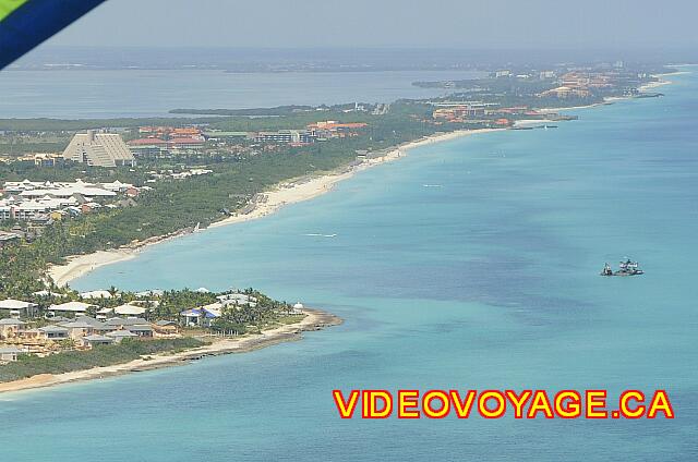 Cuba Varadero Club Amigo Aguas Azules An aerial view of the beach where the hotel is located. Westward walking on the beach ends at the rocky point at the Oasis Varadero 1920.