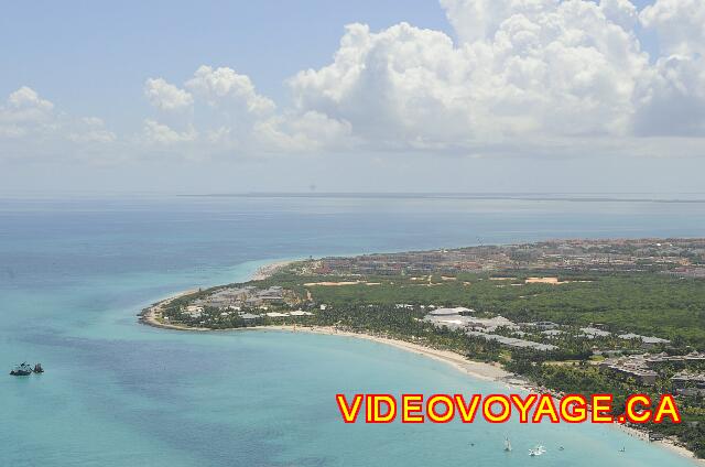 Cuba Varadero Club Amigo Aguas Azules An aerial view of the beach where the hotel is located. Eastward walking on the beach ends at the rocky tip of the Paradisus Varadero.