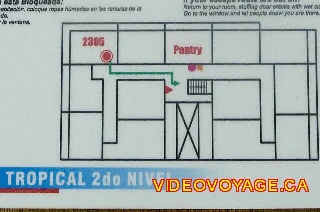 Cuba Varadero Hotel Club Tropical El plan de habitaciones tropicales en el segundo piso.