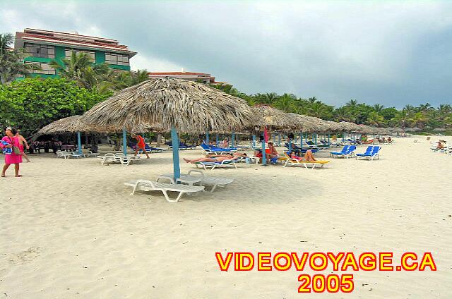 Cuba Varadero Las Americas The palapas on the beach.