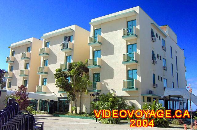 Cuba Varadero Club Los Delfines Rooms with a view of the pool in the building on the edge of the ocean have small balconies.