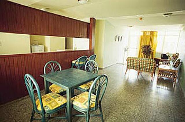 Cuba Varadero Mar del Sur The two bedroom apartment has a large living room open on the dining room.